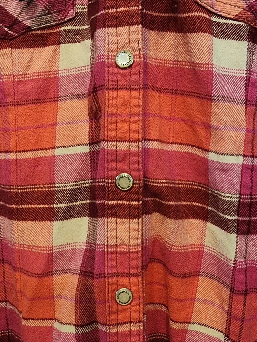 Legendary Whitetails plaid 98% cotton black hooded jacket snap front buttons - Picture 6 of 14